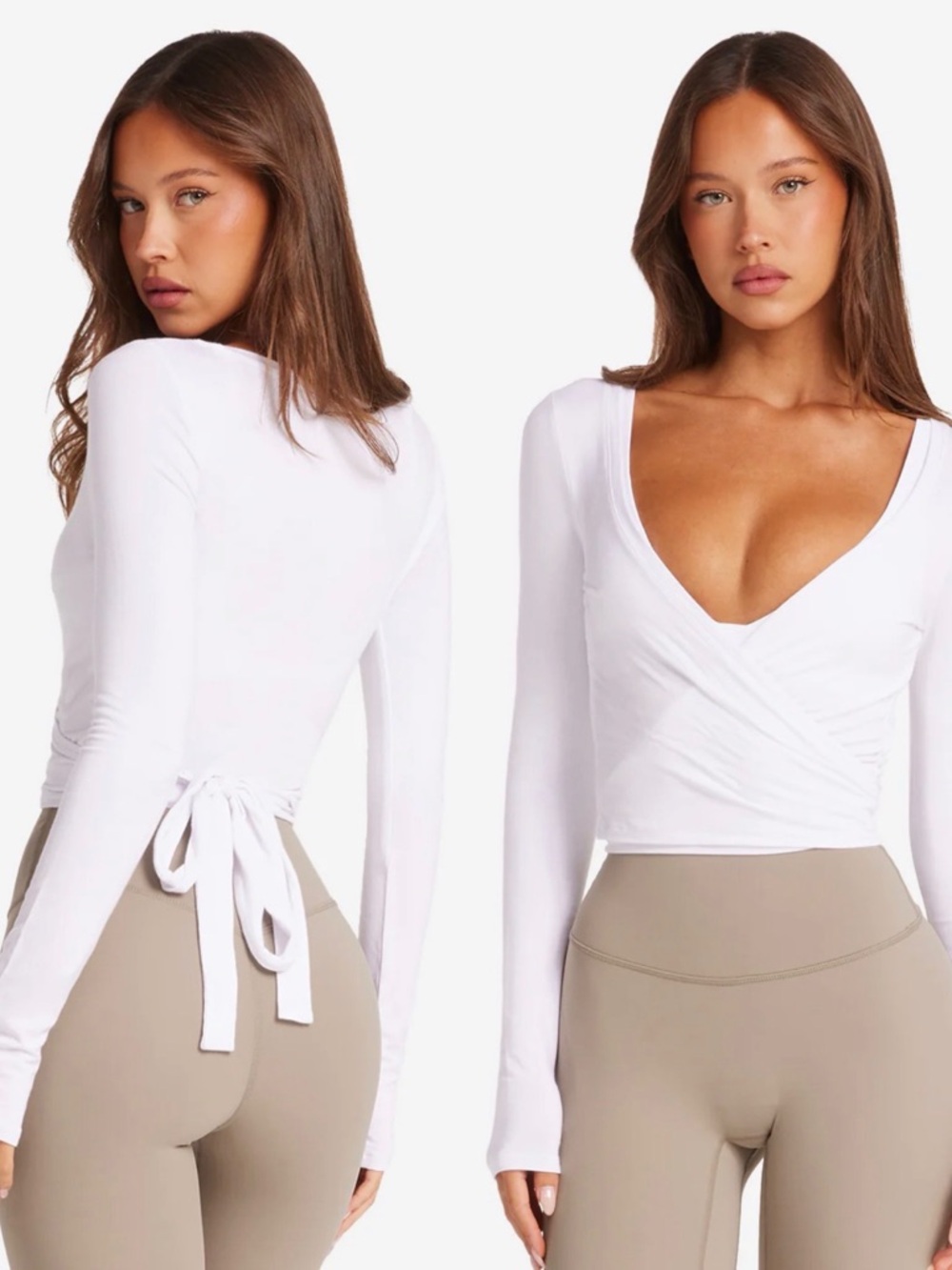 NWT Crop Shop Boutique CSB Ballet Wrap Top Size Small in White